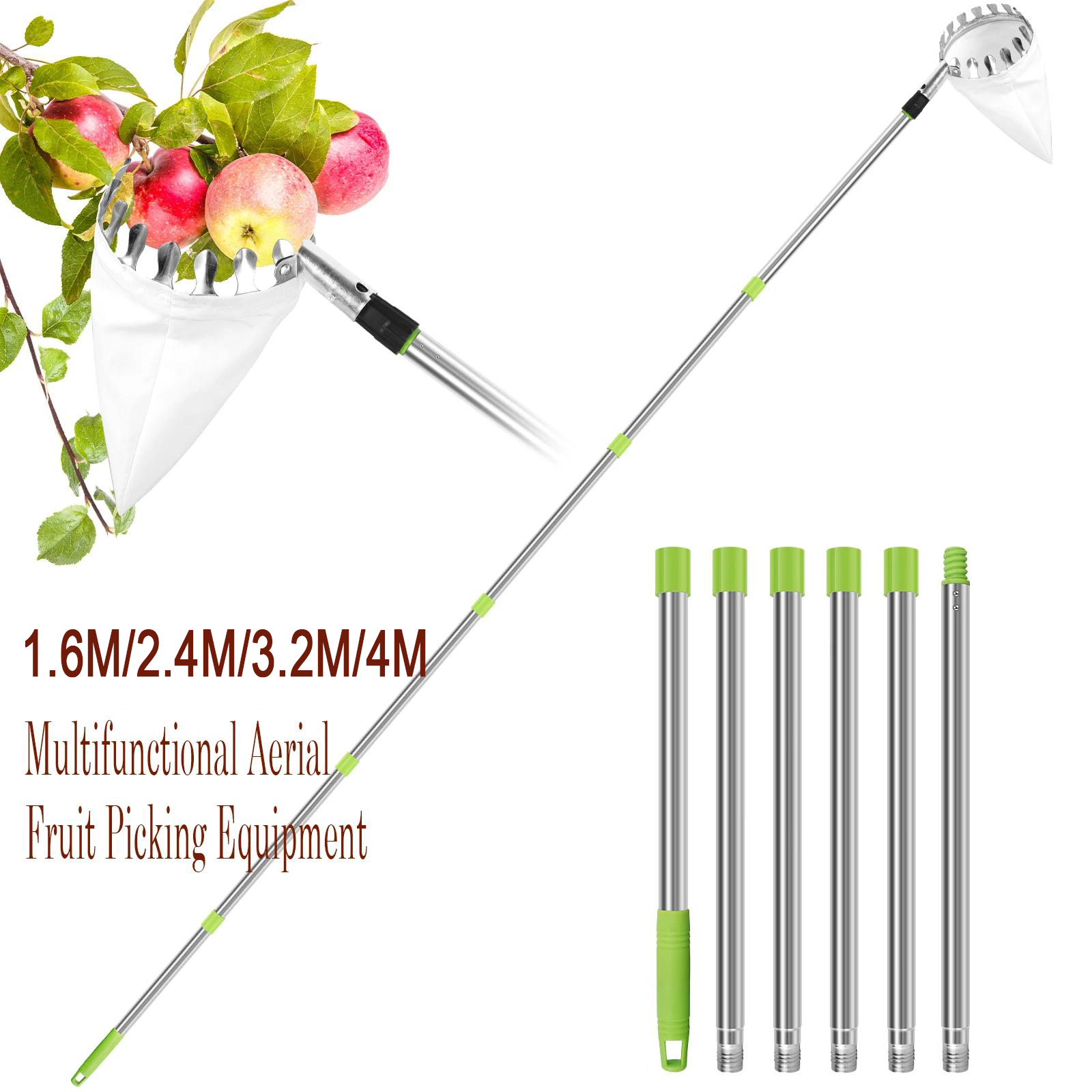 Agriculture Farming Tool - Stainless Steel Splicing Rod Fruit Picker
